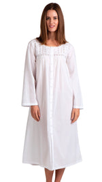 Daisy Long Sleeve White Nightdress