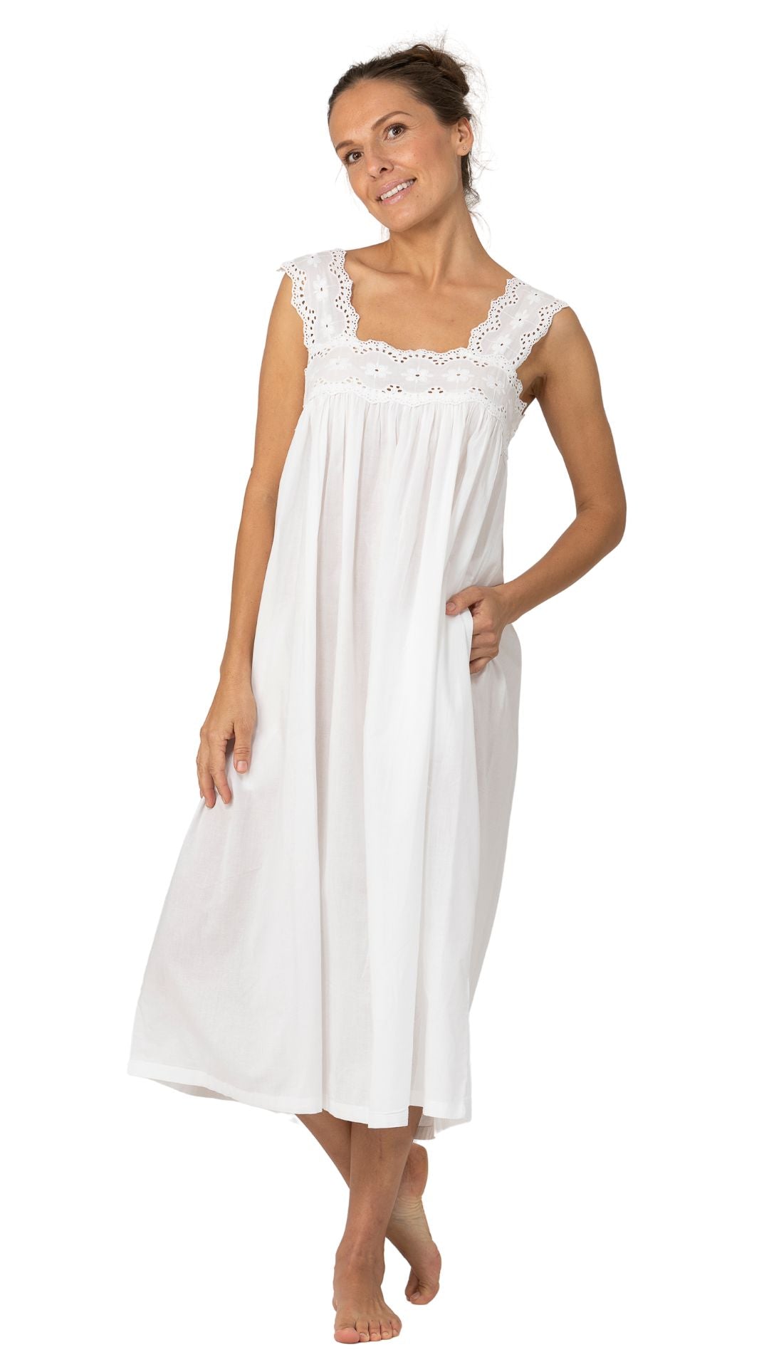 light cotton nightdress for women on model from Australia