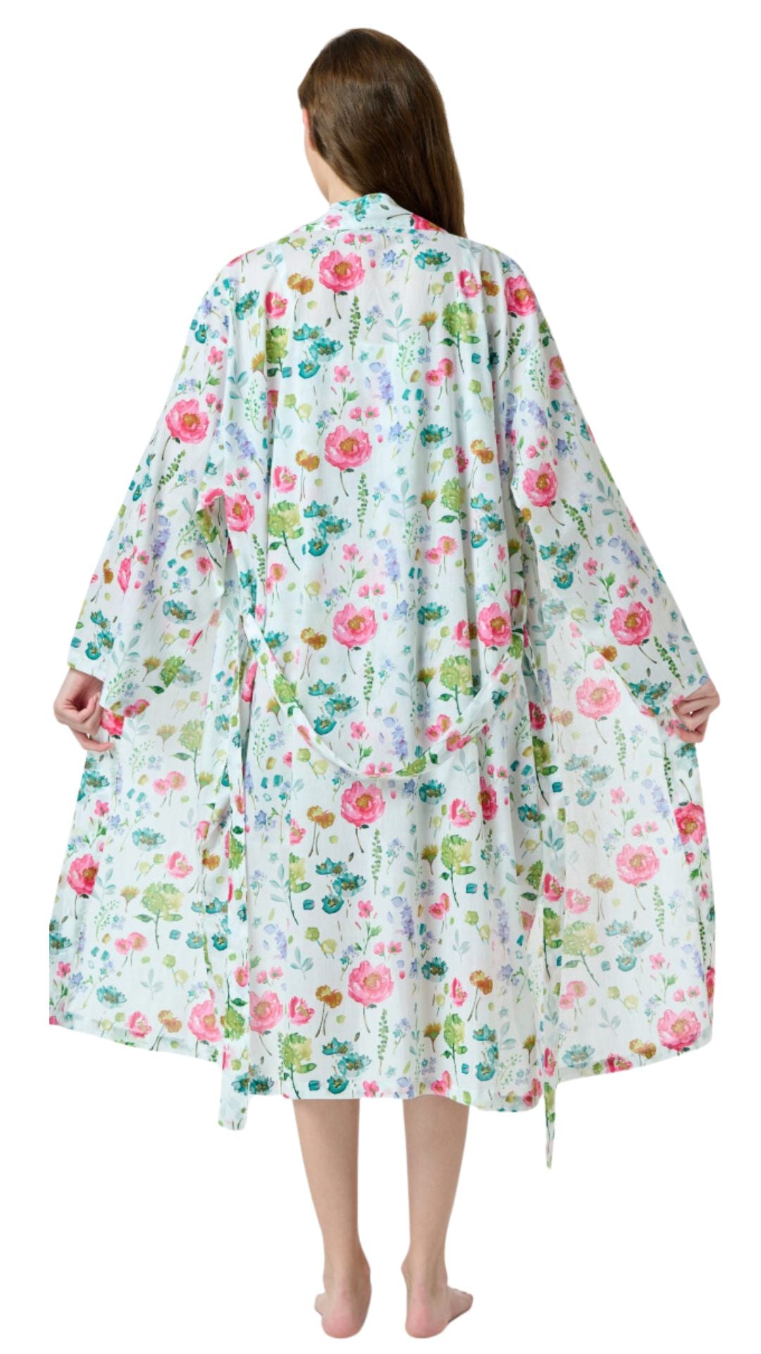 australian made pink green blue floral robe
