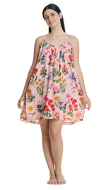 Floral slip nightie soft pink