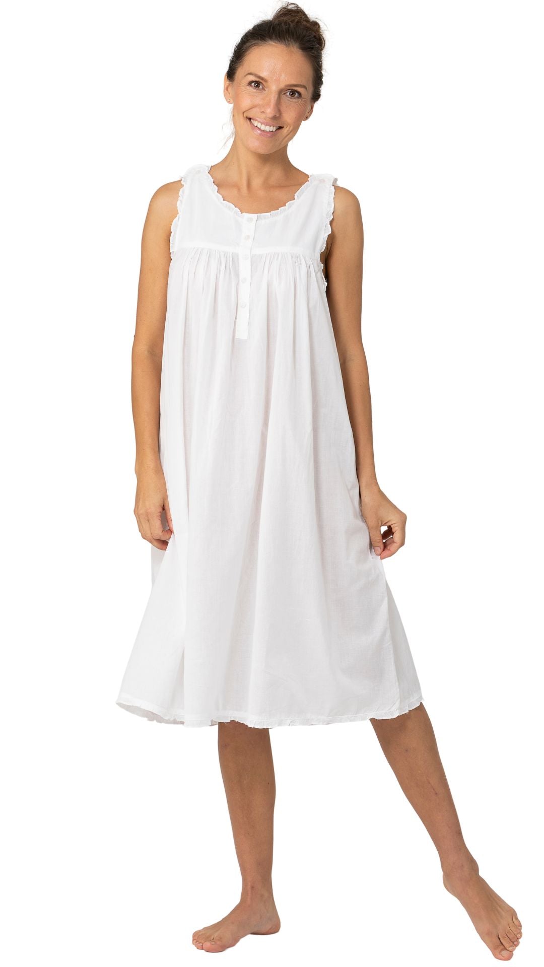 ladies 100% cotton night dress perfect for summer button down