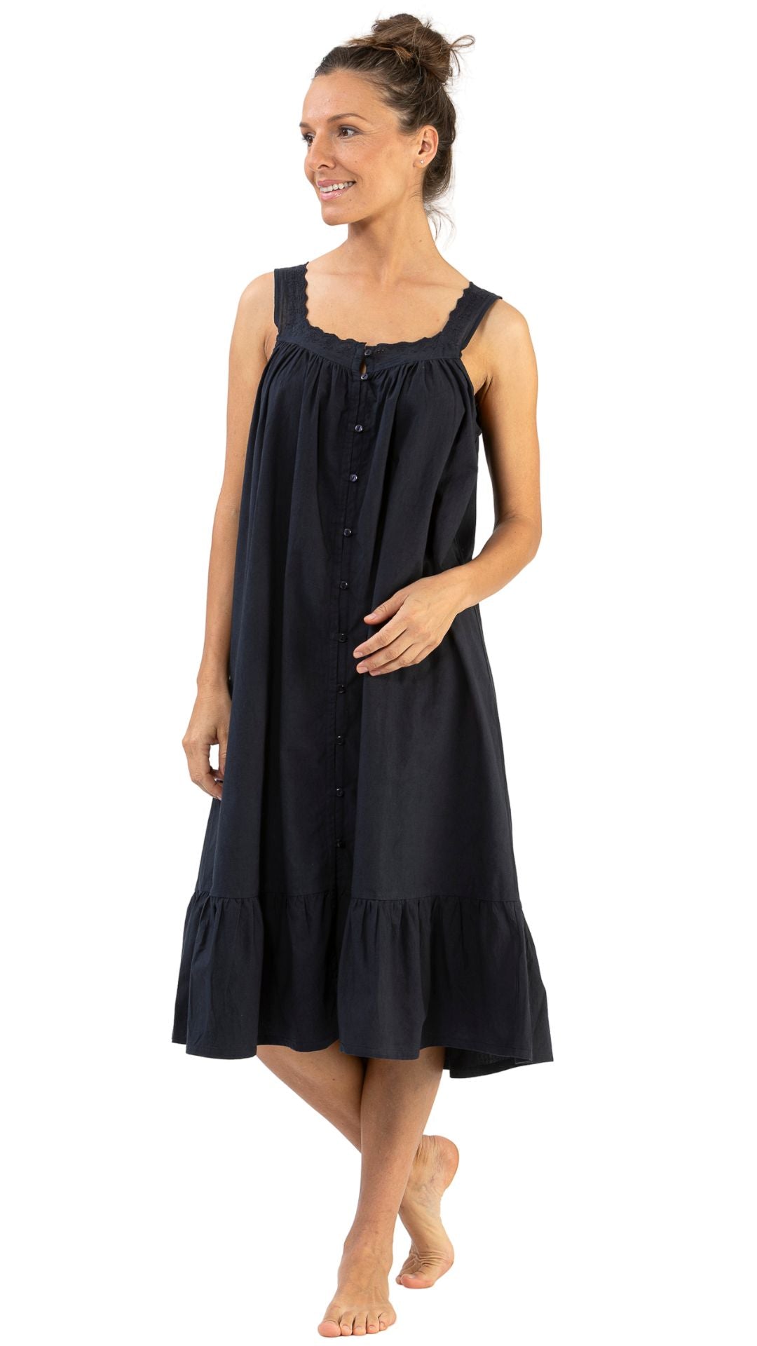 Navy blue cotton nighty