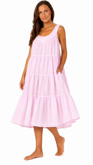 Petal Pink Sleeveless Maxi Dress Nightie
