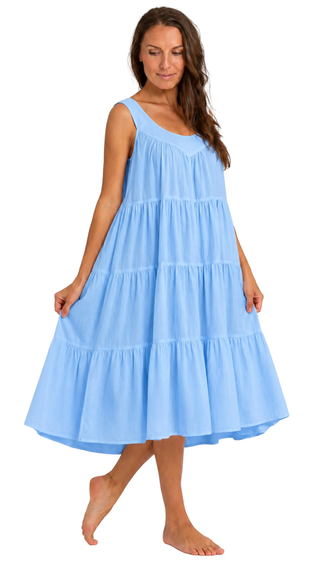 Posy Blue Sleeveless Maxi Dress Nightie