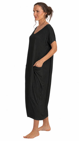 Miss Audrey Cotton Stretch Nightie - Black