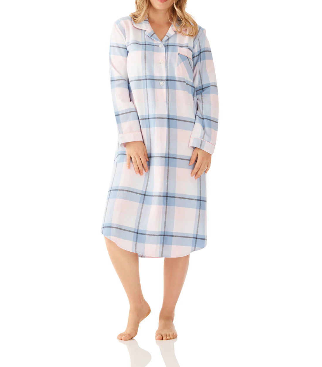 flannelette cotton nightie with long sleeves 