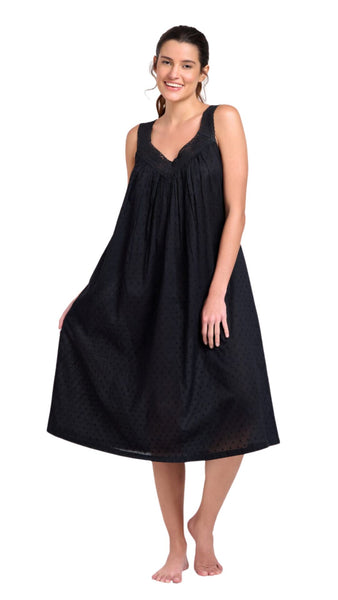 Black cotton nightgown best sale