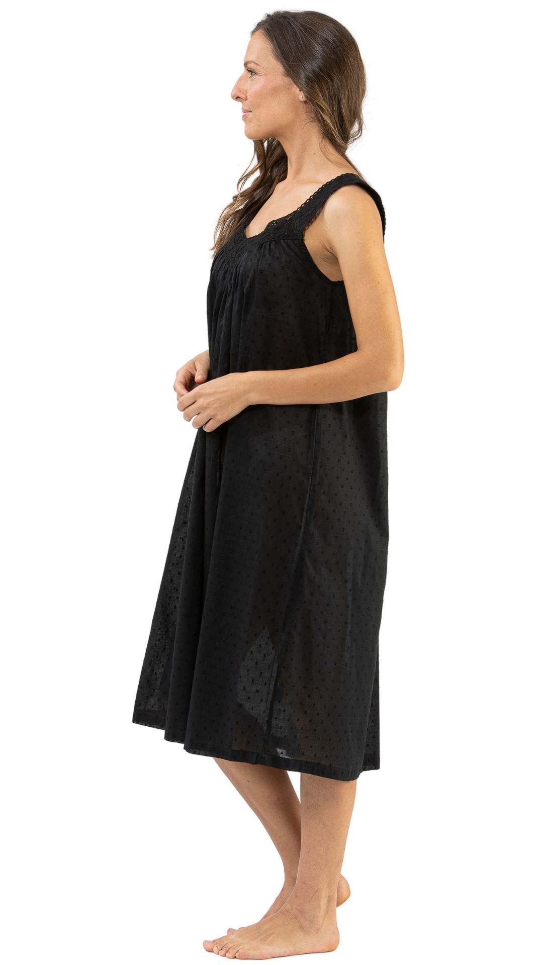 black nightie cotton for holidays and hospital