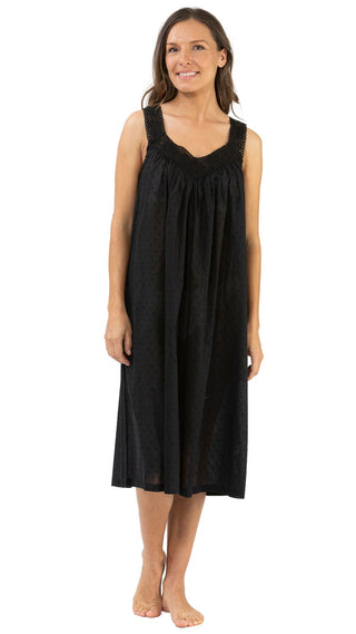 Sleeveless cotton nightgown black from Australia 