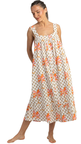 Billie Palma Sleeveless Nightie - Button Down