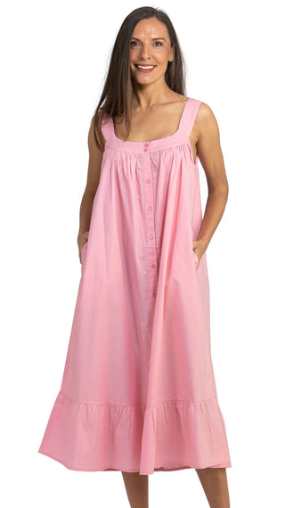 Billie Pink Cotton Nightie – Button Front