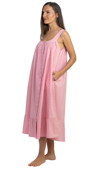 Billie Pink Cotton Nightie – Button Front