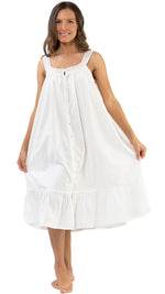 Ladies cotton nightie on model on white background