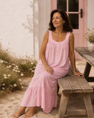 Billie Pink Cotton Nightie – Button Front