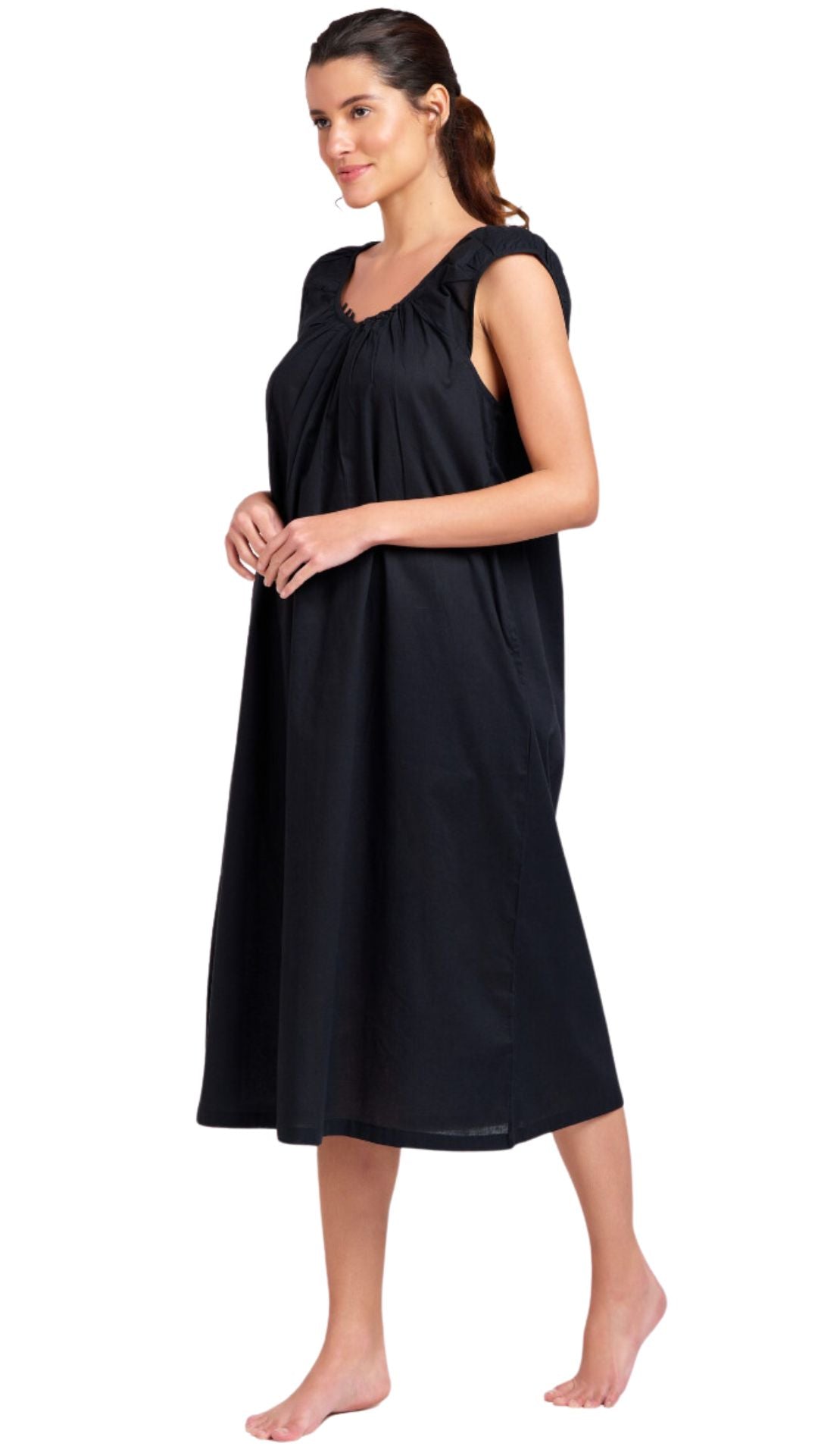 black nightgowns in 100% cotton voile