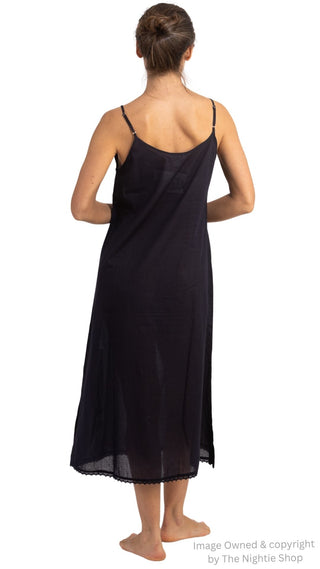 Cotton Long Black Slip
