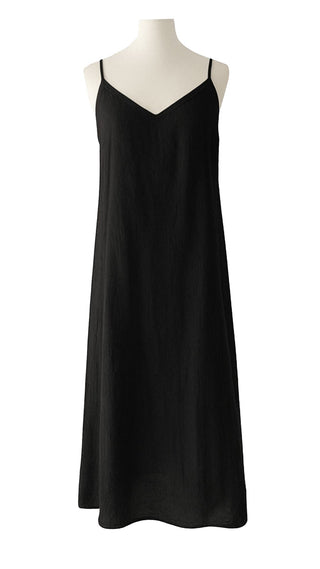 Cotton Long Black Slip