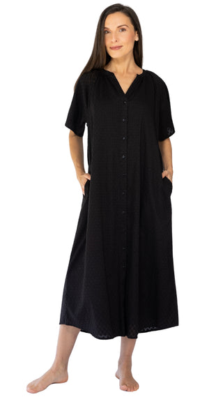 Clarice Black Short Sleeve Nightie