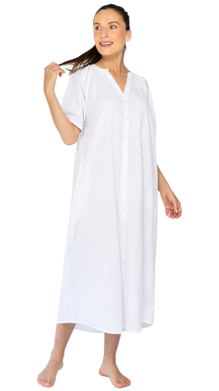 Clarice White Short Sleeve Nightie