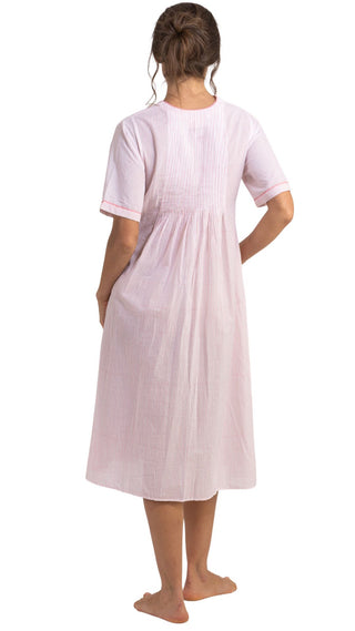 Primrose Short Sleeve Cotton Nightie - Pink