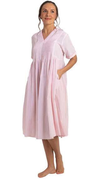 Primrose Short Sleeve Cotton Nightie - Pink