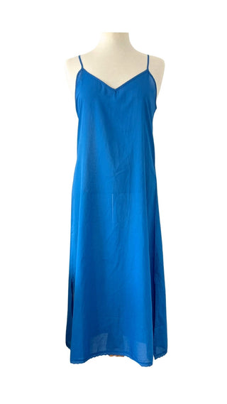 Camisole slip in bright blue on white background