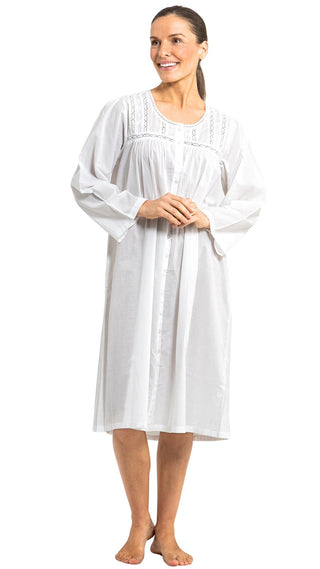 Daisy Long Sleeve White Nightdress