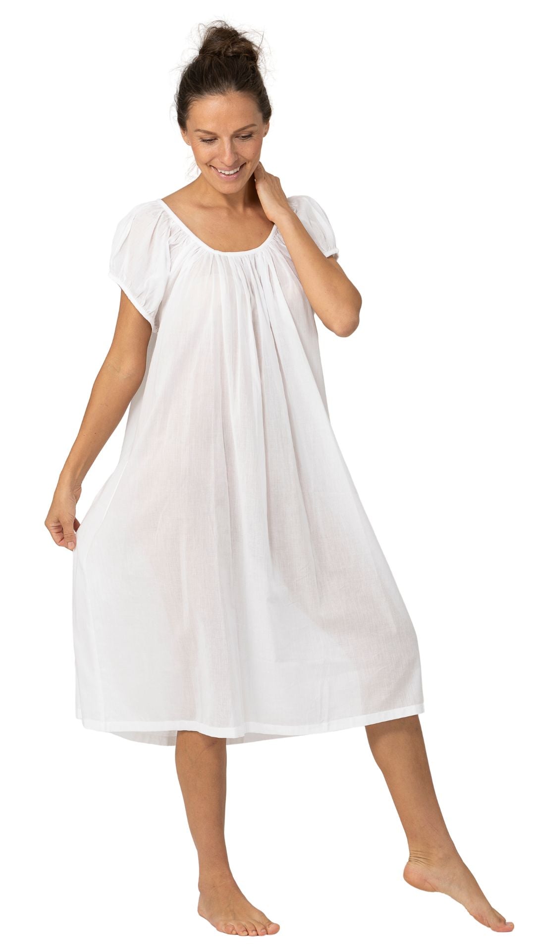 plus size cotton nighties on model