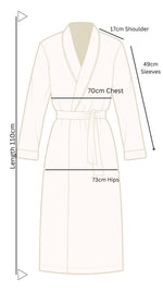 brunch coat/bath robe measurement chart image