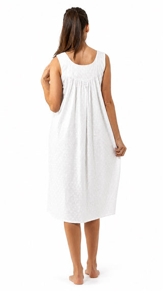 Elsa White Sleeveless Cotton Nightie