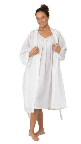 Elsa White V Neck Cotton Nightie