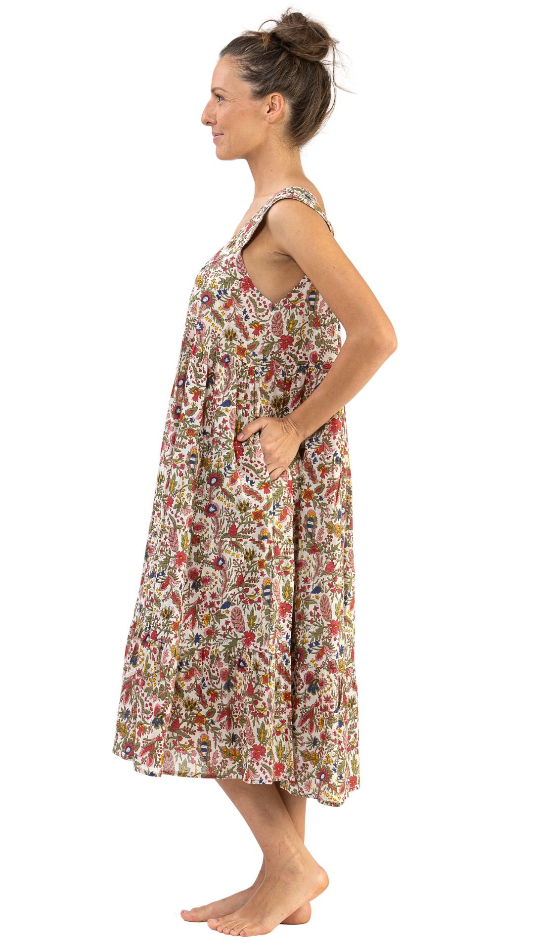 Cotton Maxi Dress /nightgown plus size on model - Australia