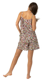 back view of cotton pyjama set on model