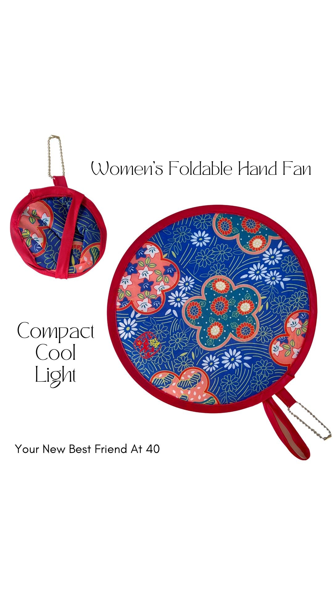 Women's Foldable Hand Fan - Lotus