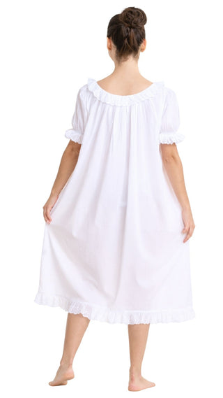 Hyacinth White Cotton Button Down Nightie