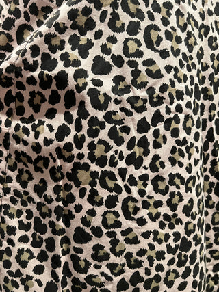 Leopard Print Short Sleeve Cotton Robe