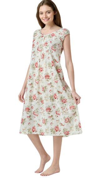 English Rose nightie cotton voile plus sizes