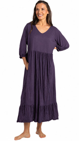 Lady Jayne Cotton Stretch Nightie - Aubergine