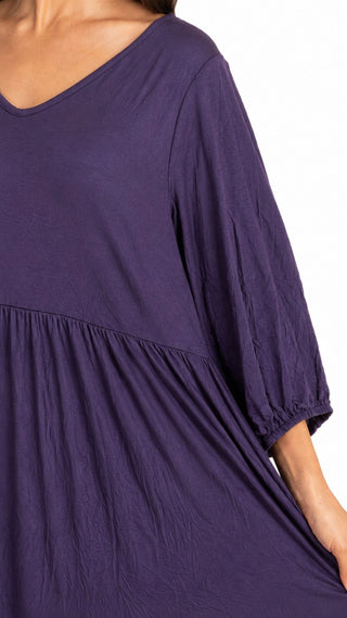 Lady Jayne Cotton Stretch Nightie - Aubergine