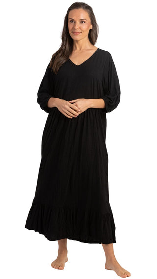 Lady Jayne Cotton Stretch Nightie - Black