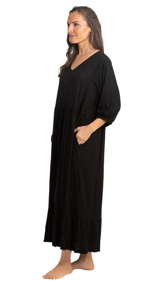 Lady Jayne Cotton Stretch Nightie - Black