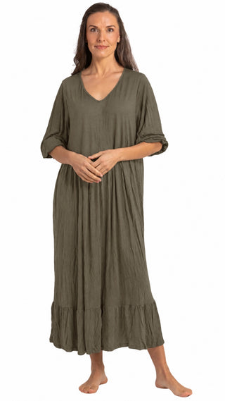 Lady Jayne Cotton Stretch Nightie - Khaki