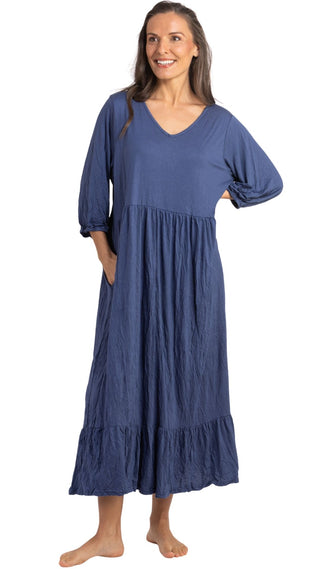 Lady Jayne Cotton Stretch Nightie - Blue