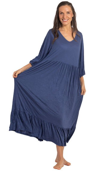 Lady Jayne Cotton Stretch Nightie - Blue
