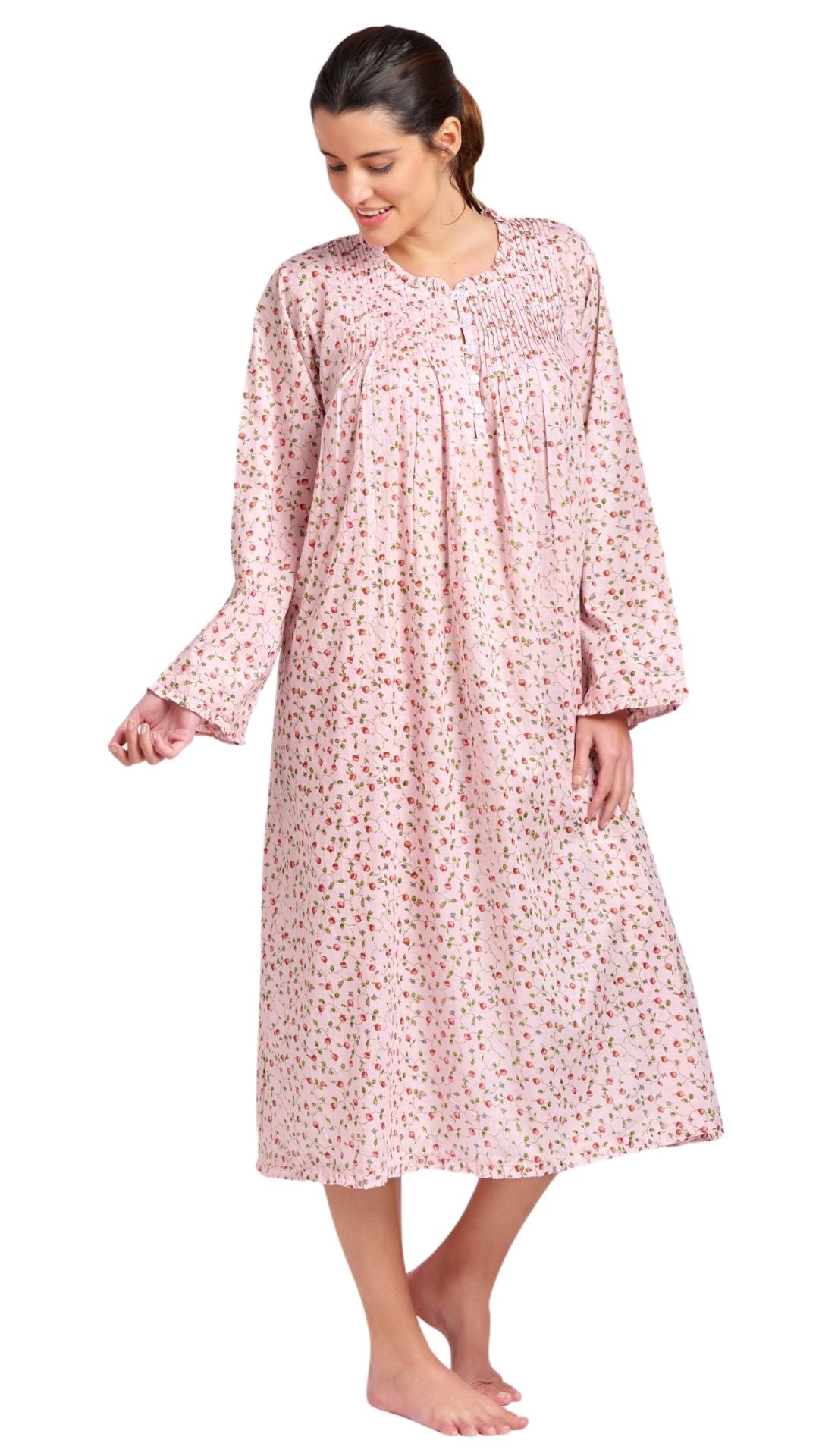 Long sleeve cotton nighties for women