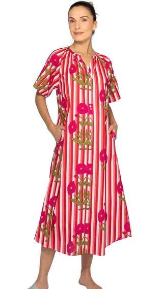Lottie Pink Floral Short Sleeve Nightie
