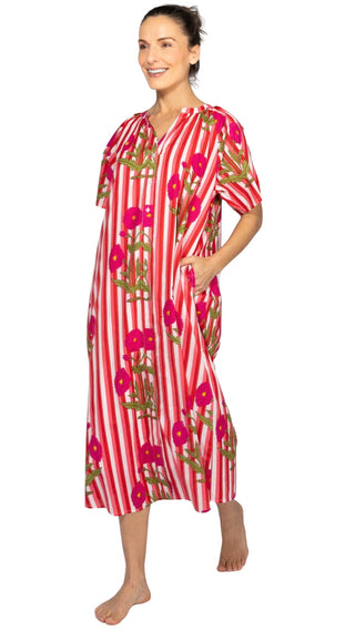Lottie Pink Floral Short Sleeve Nightie