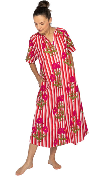 Lottie Pink Floral Short Sleeve Nightie