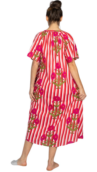 Lottie Pink Floral Short Sleeve Nightie