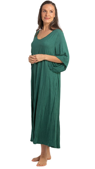 Madeline Stretch Cotton Nightie - Emerald